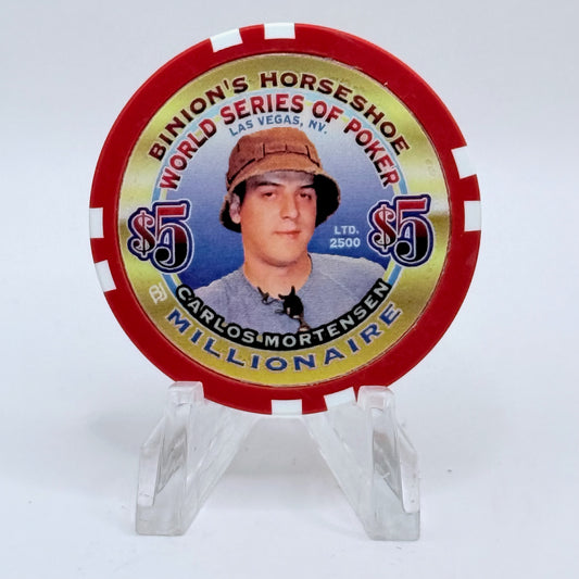 Horseshoe Club (Binion's) Las Vegas Nevada 2002 'Carlos Mortenson' Series 17 LE $5 Casino Chip V9090