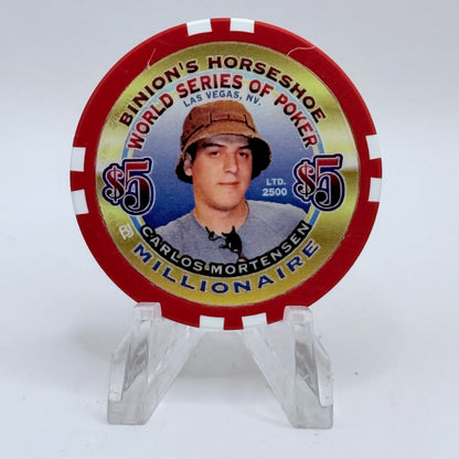 Horseshoe Club (Binion's) Las Vegas Nevada 2002 'Carlos Mortenson' Series 17 LE $5 Casino Chip V9090