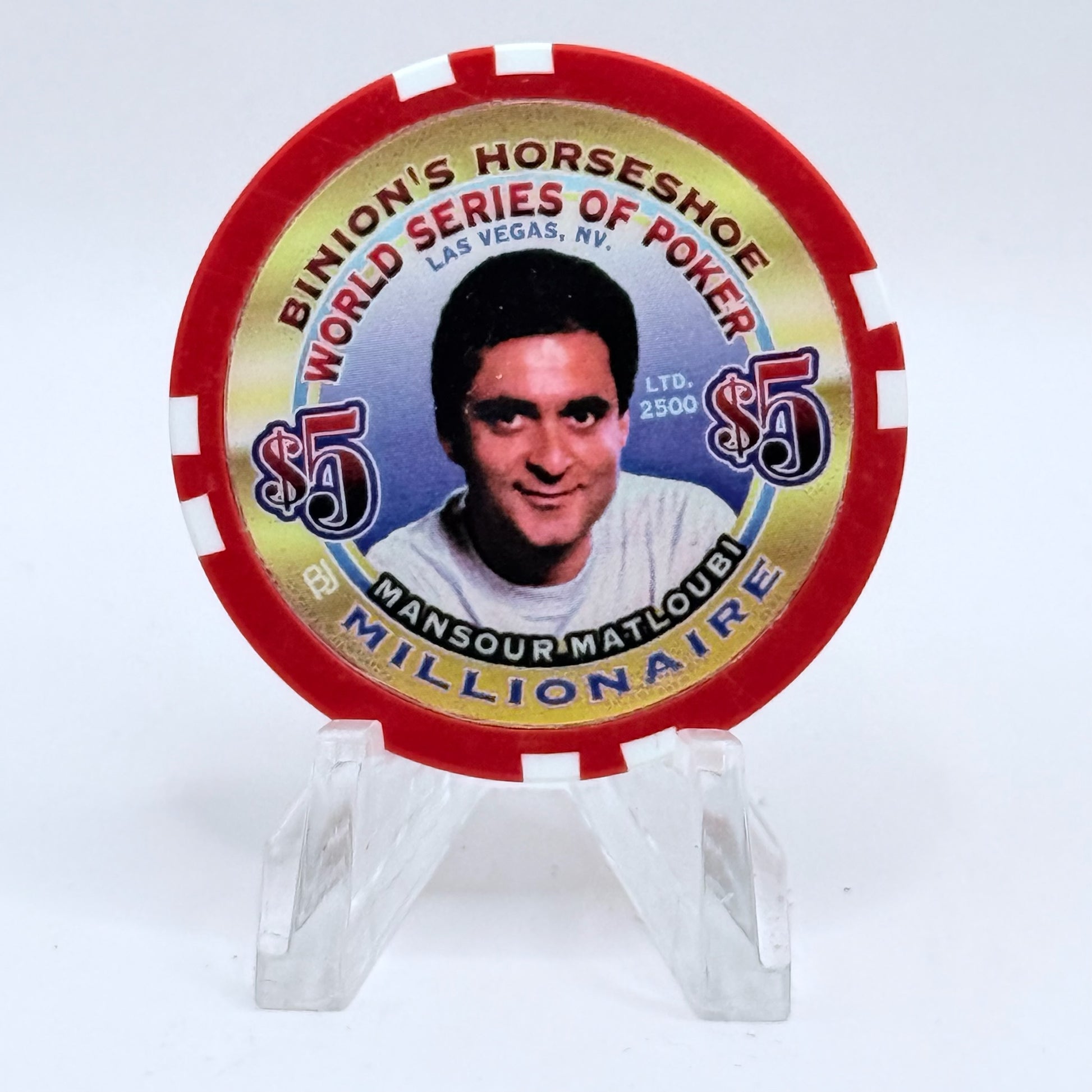 Horseshoe Club (Binion's) Las Vegas Nevada 2002 'Mansour Matloubi' Series 17 LE $5 Casino Chip V9088