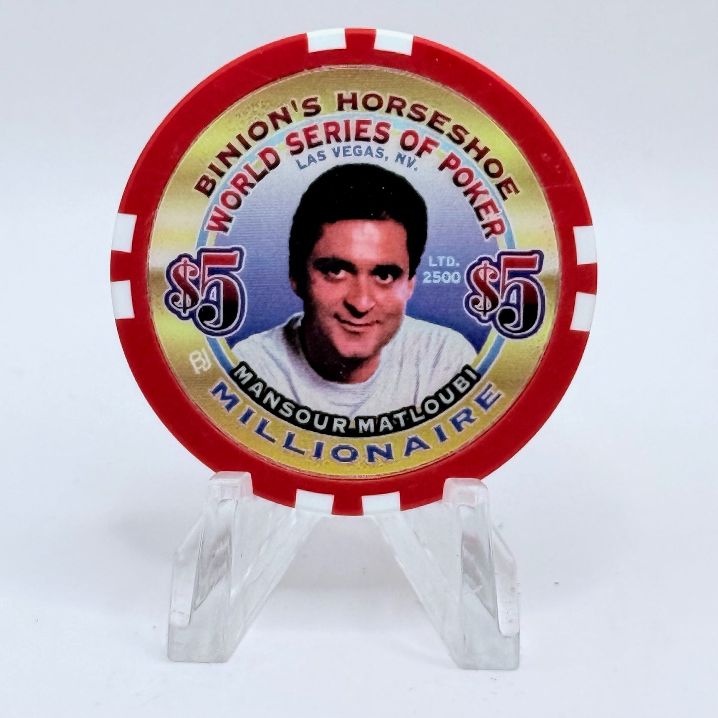 Horseshoe Club (Binion's) Las Vegas Nevada 2002 'Mansour Matloubi' Series 17 LE $5 Casino Chip V9088