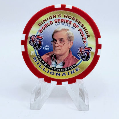 Horseshoe Club (Binion's) Las Vegas Nevada 'Berry Johnston' Series 17 LE $5 Casino Chip V9085