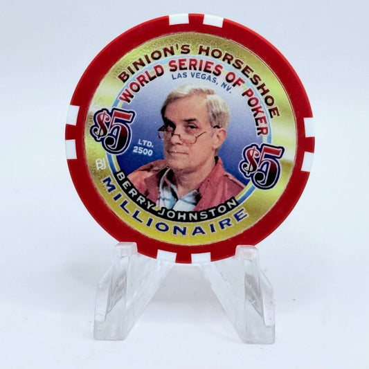 Horseshoe Club (Binion's) Las Vegas Nevada 'Berry Johnston' Series 17 LE $5 Casino Chip V9085