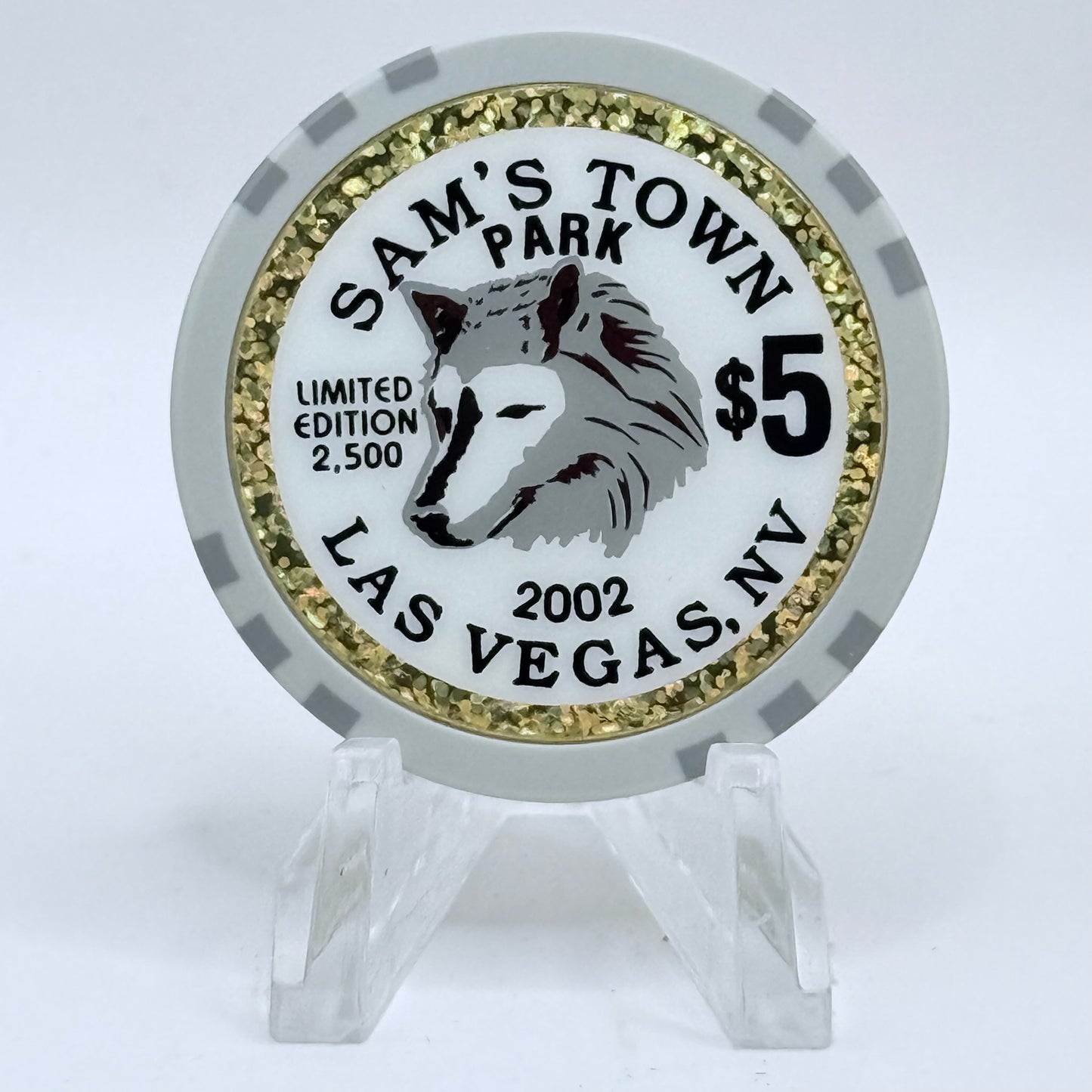 Sam's Town Las Vegas Nevada 2002 'Black Wolf' LE $5 Casino Chip E2435