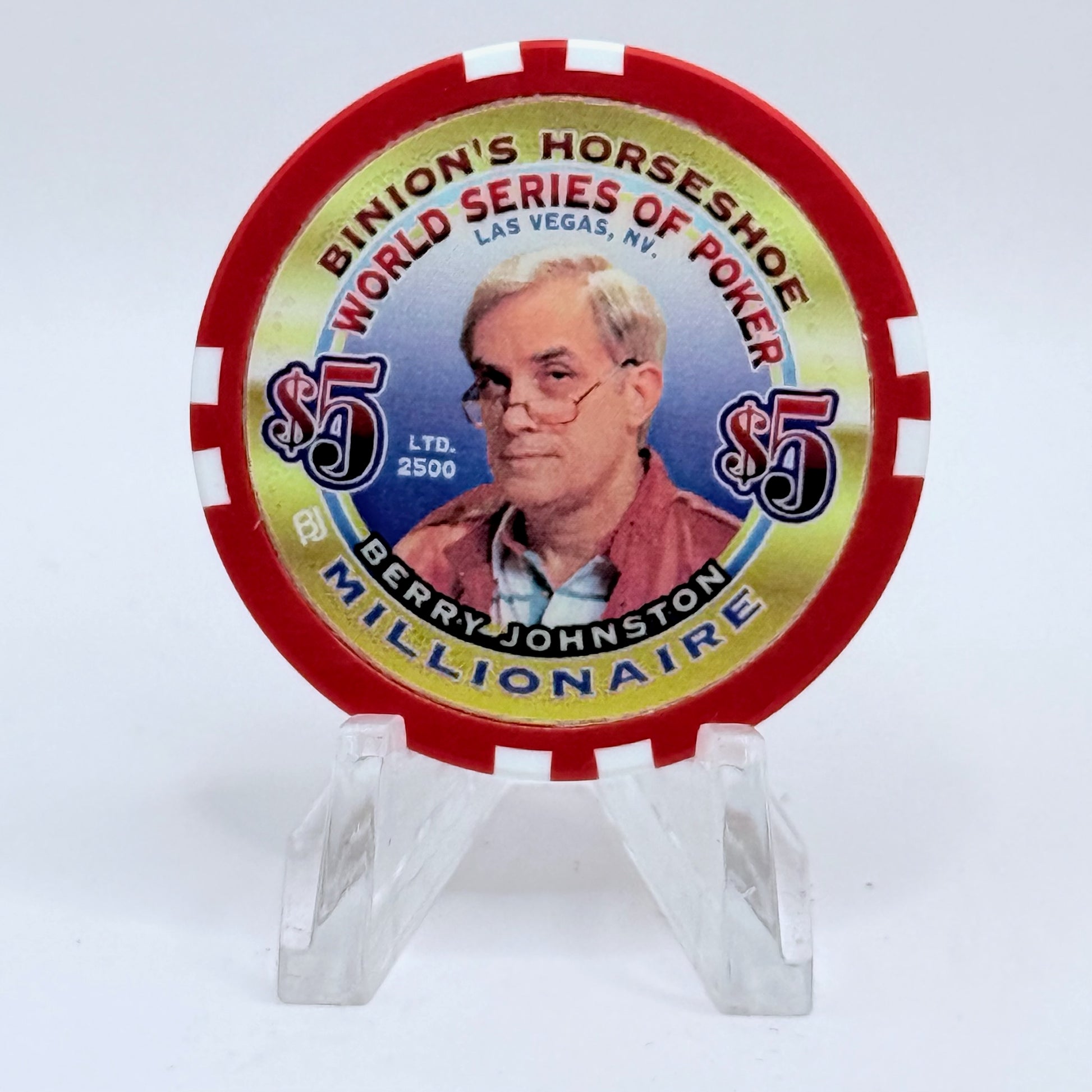Horseshoe Club (Binion's) Las Vegas Nevada 'Berry Johnston' Series 17 LE $5 Casino Chip V9085