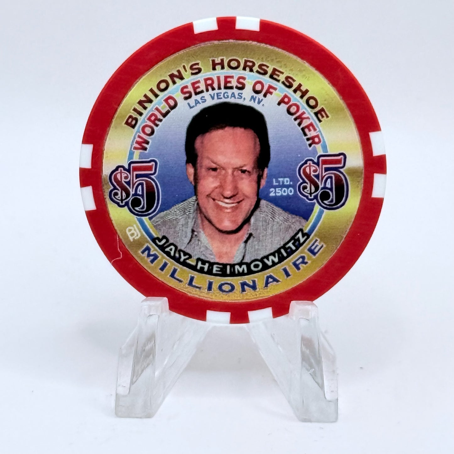 Horseshoe Club (Binion's) Las Vegas Nevada 2002 'Mel Judah' Series 17 LE $5 Casino Chip V9083