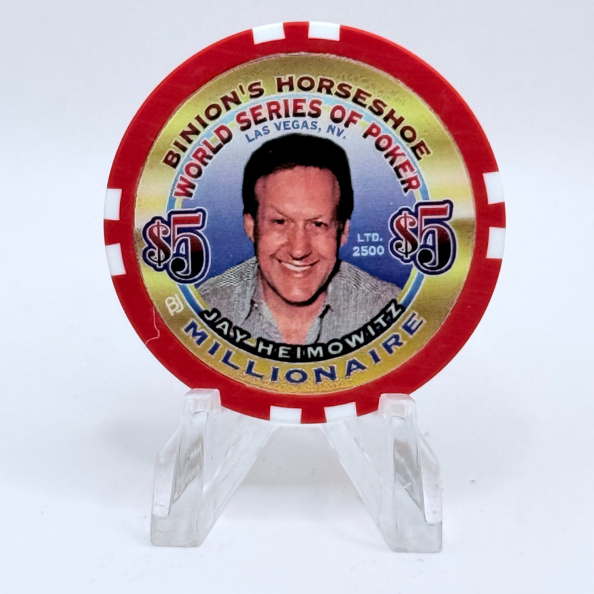 Horseshoe Club (Binion's) Las Vegas Nevada 2002 'Mel Judah' Series 17 LE $5 Casino Chip V9083