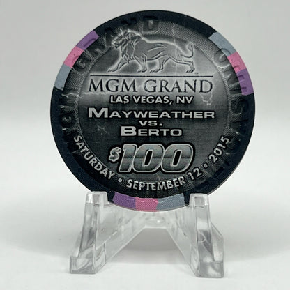 MGM Grand (Theme Hotel) Las Vegas Nevada 2015 'Mayweather vs Berto' LE $100 Casino Chip