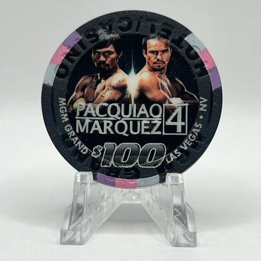 MGM Grand (Theme Hotel) Las Vegas Nevada 2012 'Pacquiao vs Marquez' LE $100 Casino Chip
