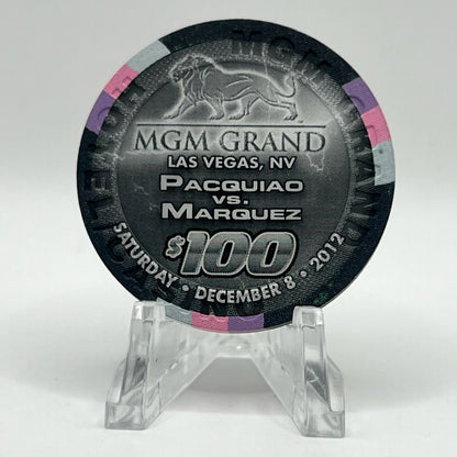 MGM Grand (Theme Hotel) Las Vegas Nevada 2012 'Pacquiao vs Marquez' LE $100 Casino Chip