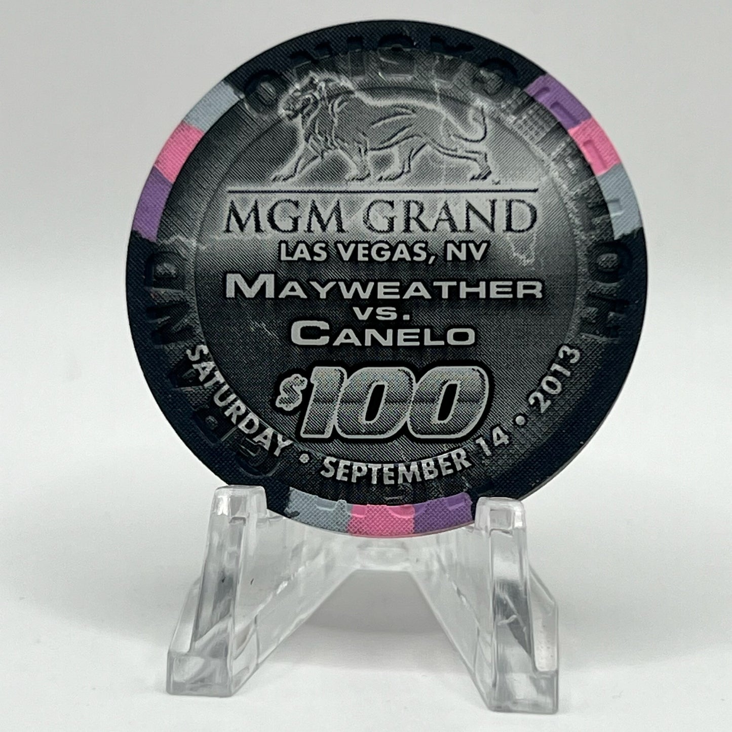 MGM Grand (Theme Hotel) Las Vegas Nevada 2013 'Mayweather vs Canelo' LE $100 Casino Chip