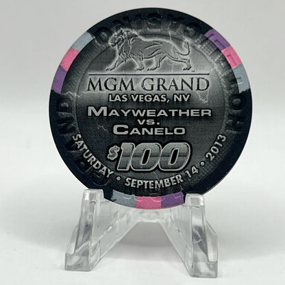 MGM Grand (Theme Hotel) Las Vegas Nevada 2013 'Mayweather vs Canelo' LE $100 Casino Chip
