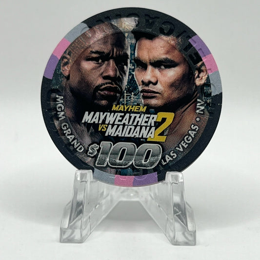 MGM Grand (Theme Hotel) Las Vegas Nevada 2014 'Mayweather vs Maidana 2' LE $100 Casino Chip