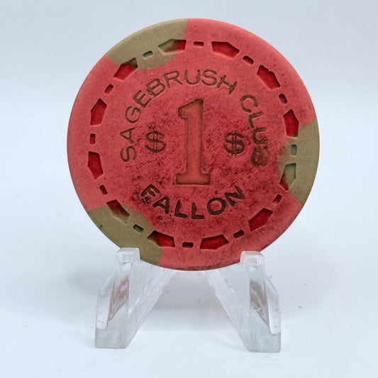 Sagebrush Club Fallon Nevada 1968 $1 Casino Chip N3335