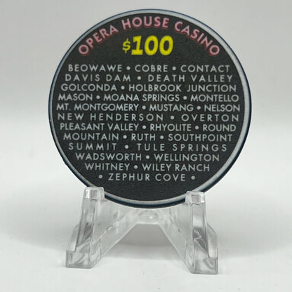 Opera House Casino N. Las Vegas Nevada 2002 "71 Years of Legal Gaming" LE $100 Casino Chip V9282