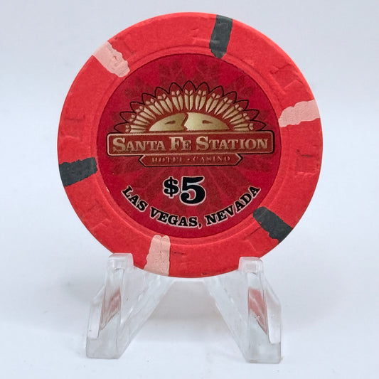 Santa Fe Station Las Vegas Nevada 2007 $5 Casino Chip E6045