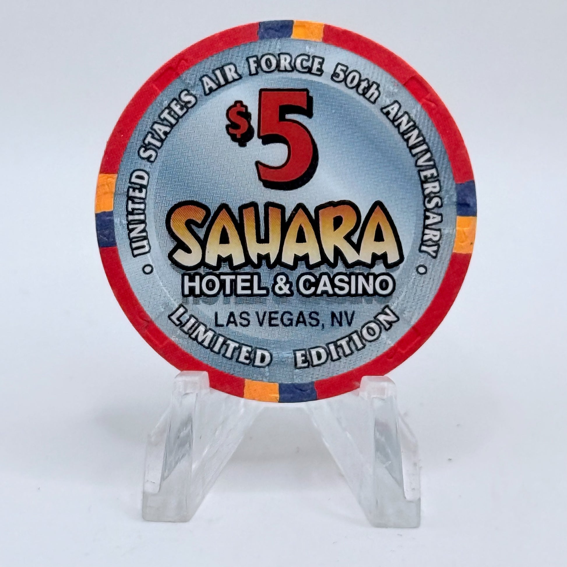 Sahara Las Vegas Nevada 1997 'Air Force 50th Anniversary' LE $5 Casino Chip V1452