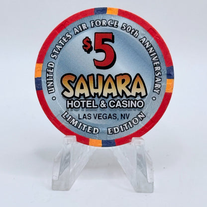 Sahara Las Vegas Nevada 1997 'Air Force 50th Anniversary' LE $5 Casino Chip V1452