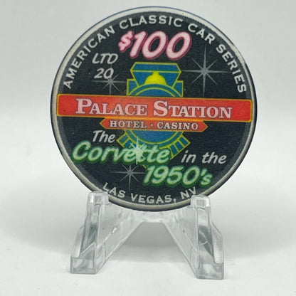 Palace Station Las Vegas Nevada 2002 "The Corvette in the 1950's" LE $100 Casino Chip E1836