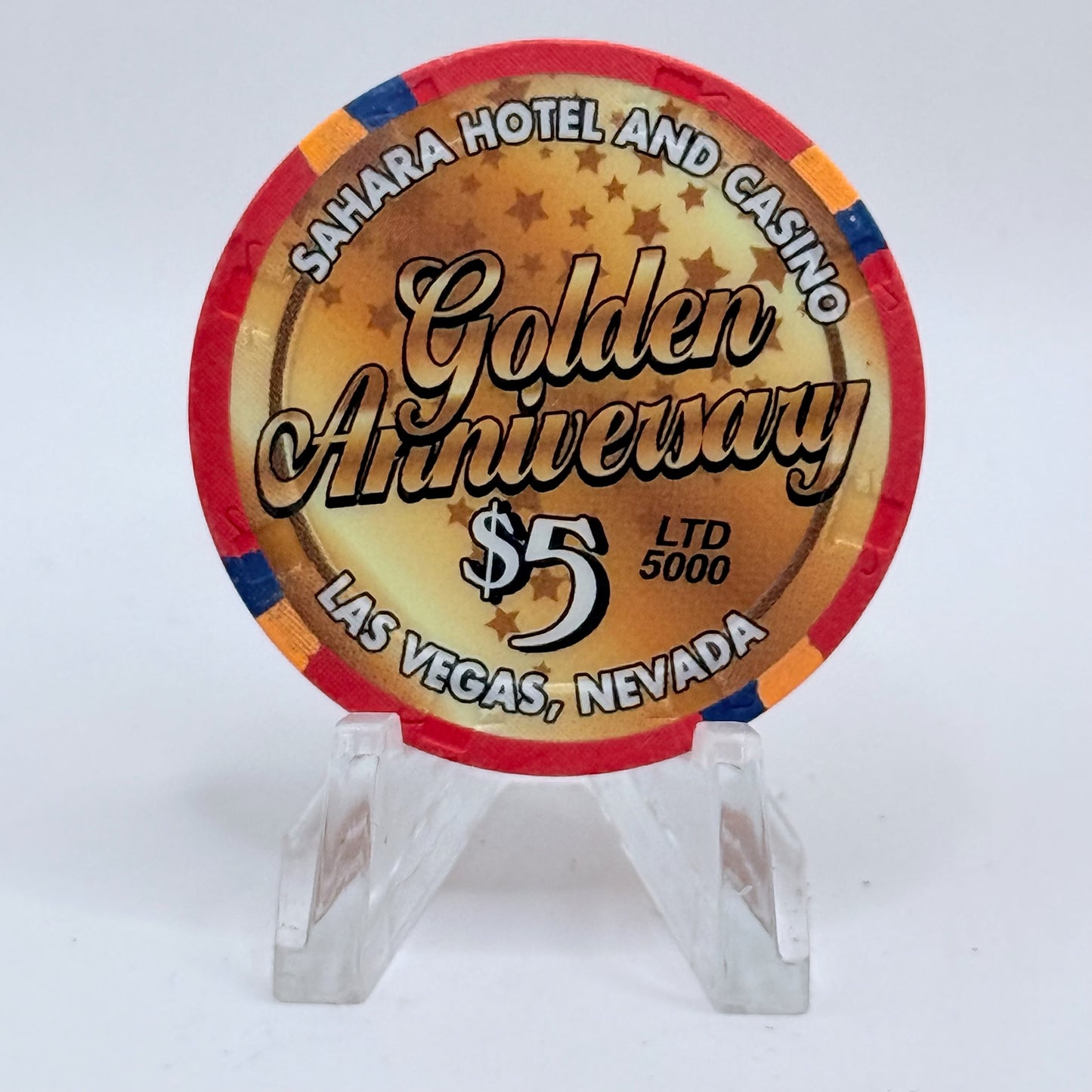 Sahara Las Vegas Nevada 2002 'Golden Anniversary' LE $5 Casino Chip V9681