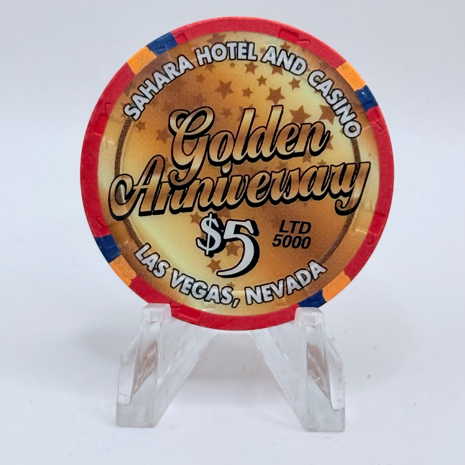 Sahara Las Vegas Nevada 2002 'Golden Anniversary' LE $5 Casino Chip V9681