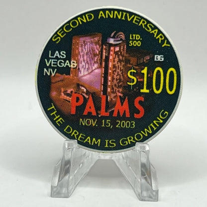 Palms Casino Resort Las Vegas Nevada 2003 "2nd Anniversary" LE $100 Casino Chip E2029