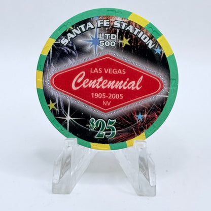 Santa Fe Station Las Vegas Nevada 2005 'Las Vegas Centennial' LE $25 Casino Chip E4366