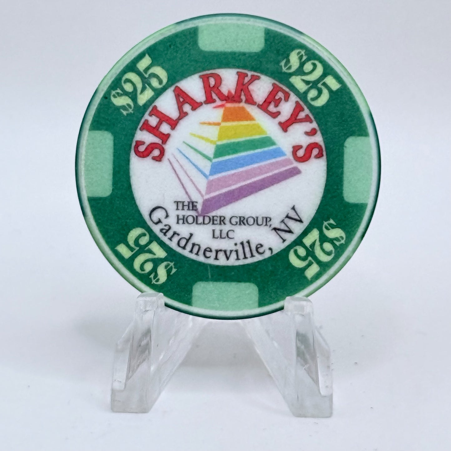 Sharkey's Casino Gardnerville Nevada 2002 $25 Casino Chip V9743
