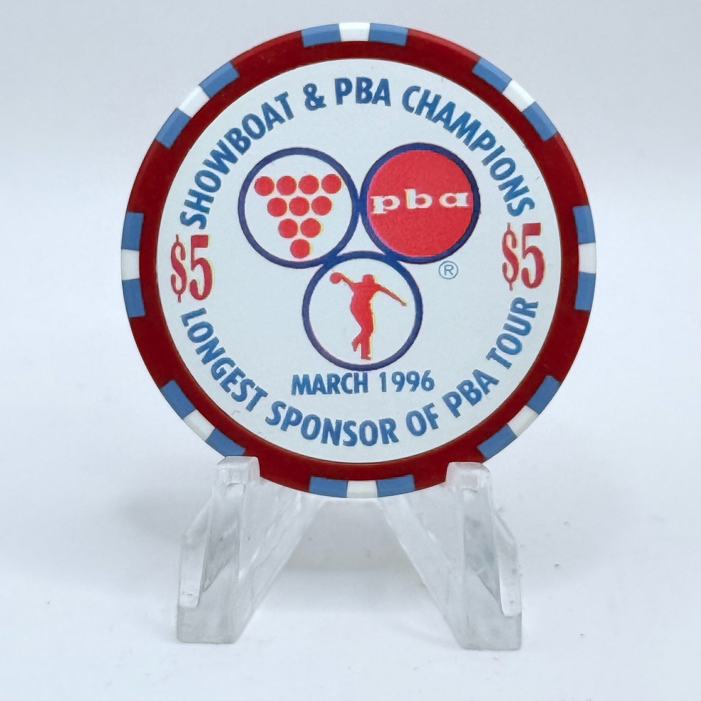 Showboat Las Vegas Nevada 1996 'Pba Bowler, Earl Anthony' LE $5 Casino Chip N9073