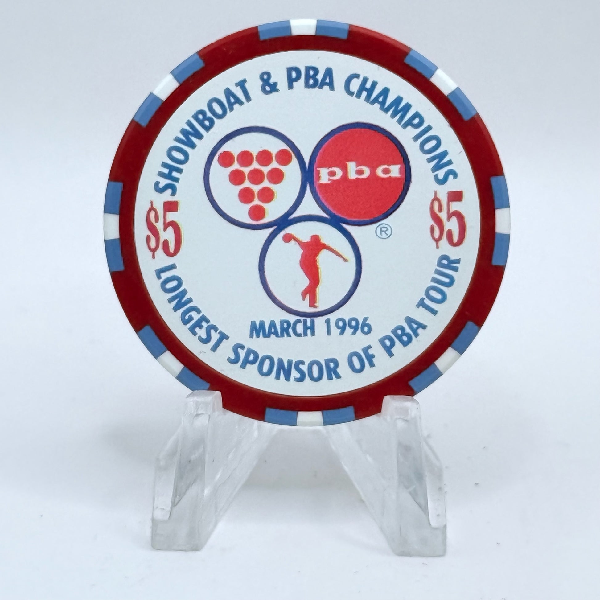 Showboat Las Vegas Nevada 1996 'Pba Bowler, Earl Anthony' LE $5 Casino Chip N9073
