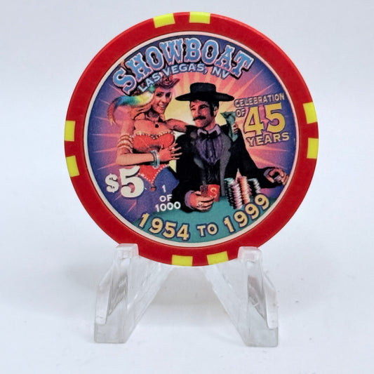 Showboat Las Vegas Nevada 1999 '45th Anniversary' LE $5 Casino Chip V5549
