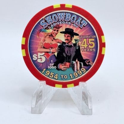 Showboat Las Vegas Nevada 1999 '45th Anniversary' LE $5 Casino Chip V5549