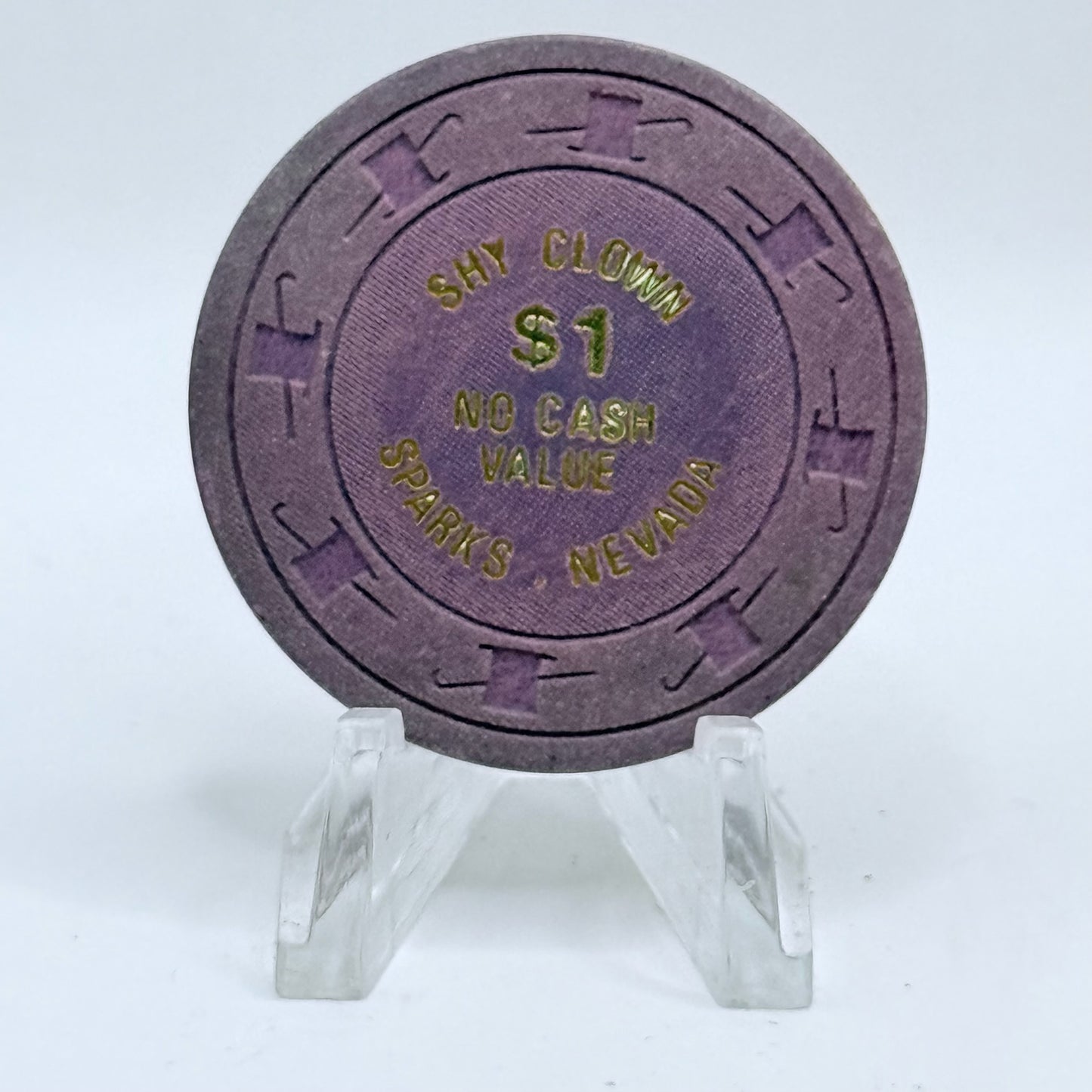 Shy Clown Sparks Nevada 1976 $1 NCV Casino Chip N2990