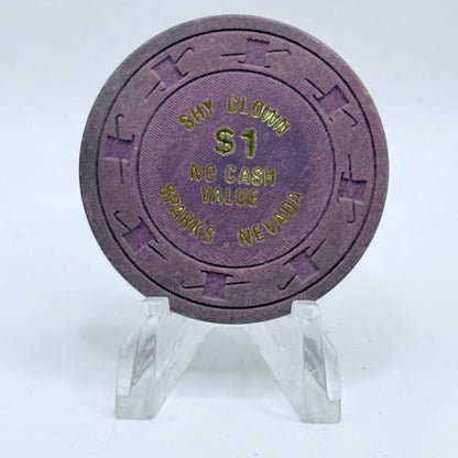 Shy Clown Sparks Nevada 1976 $1 NCV Casino Chip N2990
