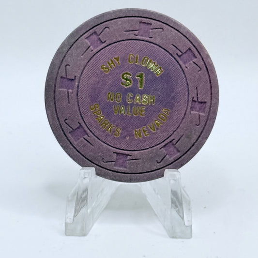 Shy Clown Sparks Nevada 1976 $1 NCV Casino Chip N2990