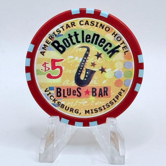 Ameristar Vicksburg Mississippi 'Bottleneck Blues Bar ' LE $5 Casino Chip