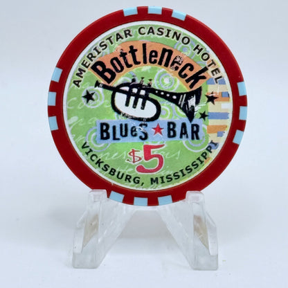 Ameristar Vicksburg Mississippi 'Bottleneck Blues Bar' LE $5 Casino Chip