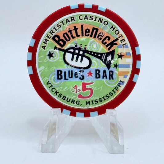 Ameristar Vicksburg Mississippi 'Bottleneck Blues Bar' LE $5 Casino Chip