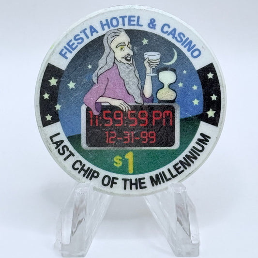 Fiesta Rancho N. Las Vegas Nevada 1999 'Last Chip Of The Millennium' LE $1 Casino Chip V4095