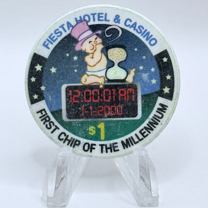 Fiesta Rancho N. Las Vegas Nevada 2000 'First Chip Of The Millennium' LE $1 Casino Chip V4094