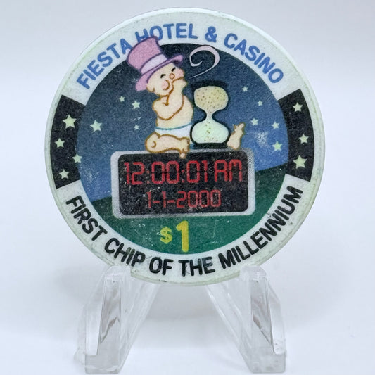 Fiesta Rancho N. Las Vegas Nevada 2000 'First Chip Of The Millennium' LE $1 Casino Chip V4094