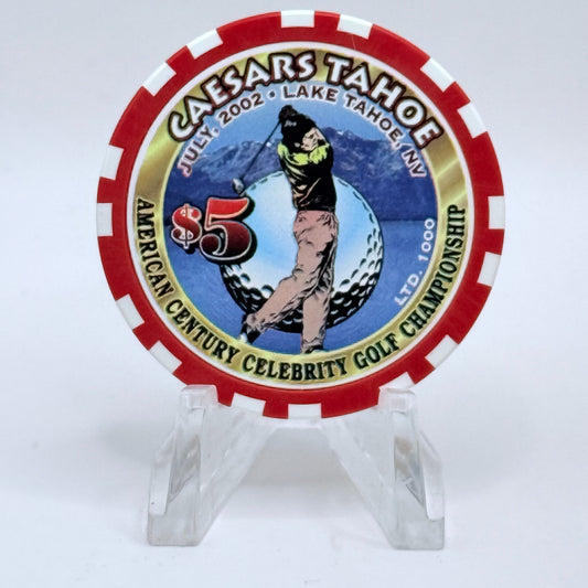 Caesars Tahoe Lake Tahoe Nevada 2002 'American Century Celebrity Golf Championship' LE $5 Casino Chip E0144