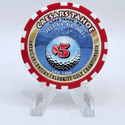 Caesars Tahoe Lake Tahoe Nevada 2001 'American Century Celebrity Golf Championship' LE $5 Casino Chip V6767