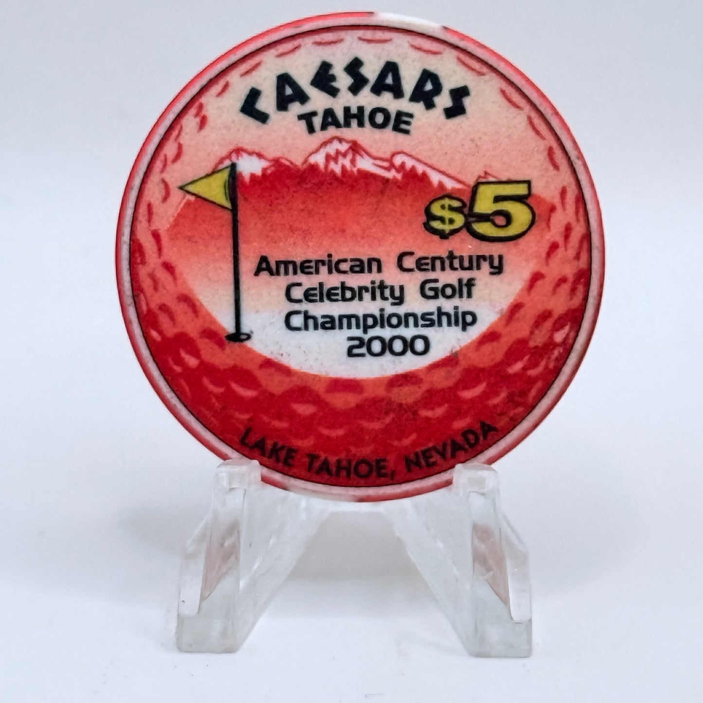 Caesars Tahoe Lake Tahoe Nevada 2000 'American Century Celebrity Golf Championship' LE $5 Casino Chip V7371