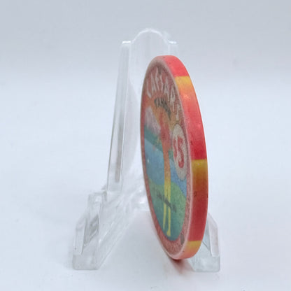 Caesars Tahoe Lake Tahoe Nevada 1995 'Celebrity Golf Championship' LE $5 Casino Chip N0659