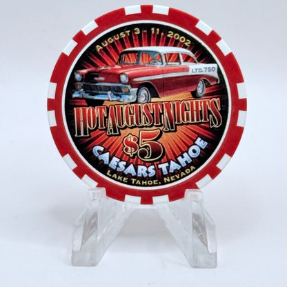 Caesars Tahoe Lake Tahoe Nevada 2002 'Hot August Nights' LE $5 Casino Chip E0146