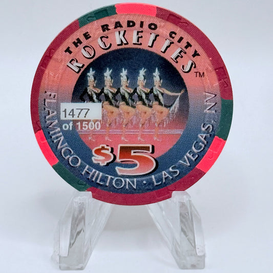 Flamingo Hilton Las Vegas Nevada 1998 'The Radio City Rockettes' LE $5 Casino Chip V2469