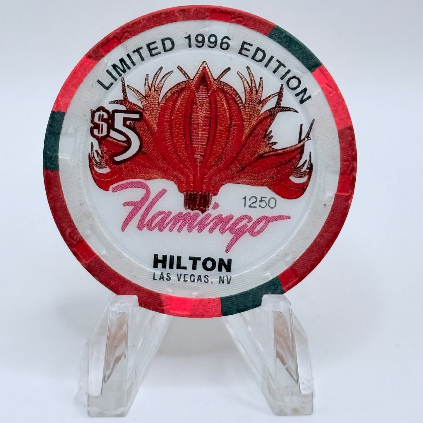 Flamingo Hilton Las Vegas Nevada 1996 'American Classic Car - Corvette Coupe' Series 2 LE $5 Casino Chip N8265