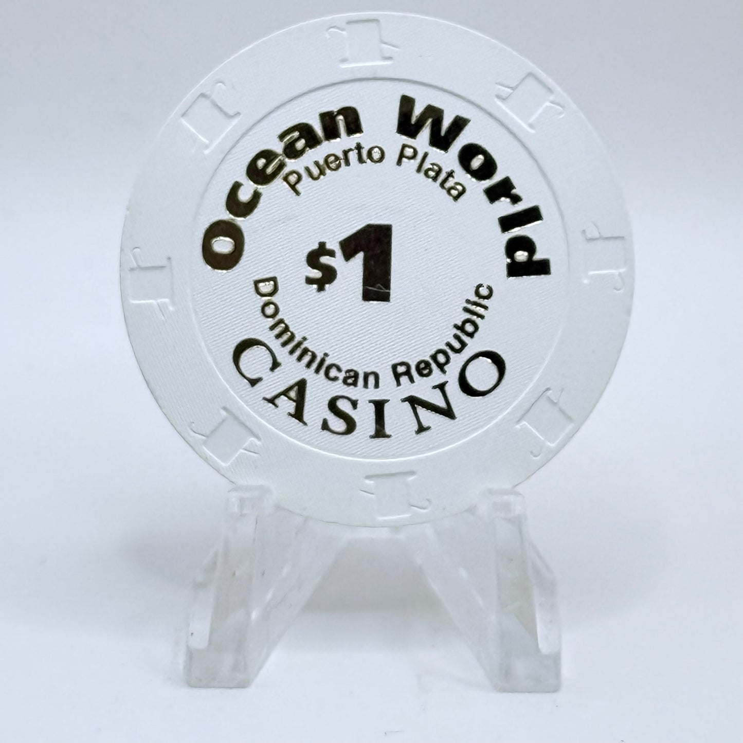 Ocean World Marina Cofresi Beach Dominican Republic $1 Casino Chip