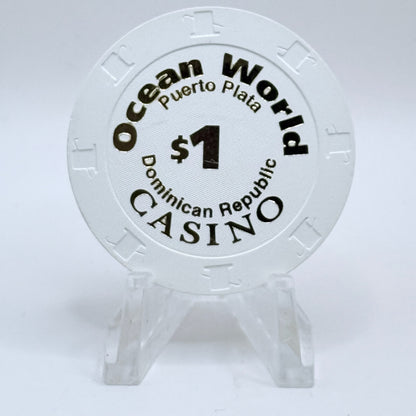 Ocean World Marina Cofresi Beach Dominican Republic $1 Casino Chip
