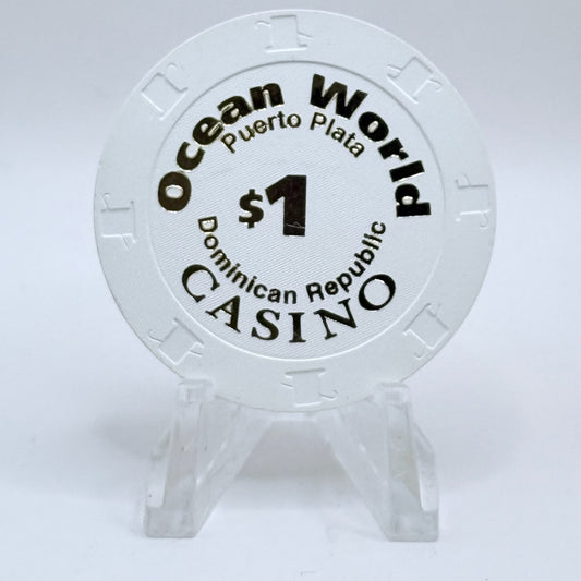 Ocean World Marina Cofresi Beach Dominican Republic $1 Casino Chip